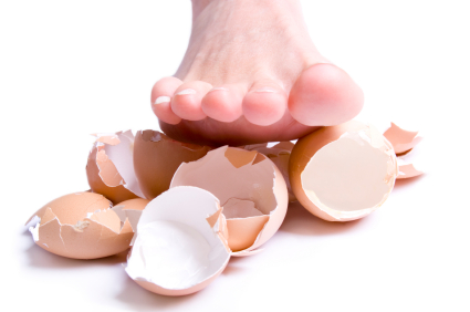 Stepped on eggshells